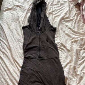 FP Movement by Free People Black Sleeveless Hoodie Dress